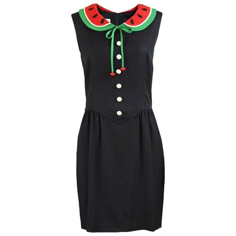 Vintage Watermelon, Black Cocktail Dresses, Watermelon Dress, Vintage Moschino, Hats Beanie, Moschino Dress, Cocktail Dress Vintage, Moschino Cheap And Chic, Kids Dresses