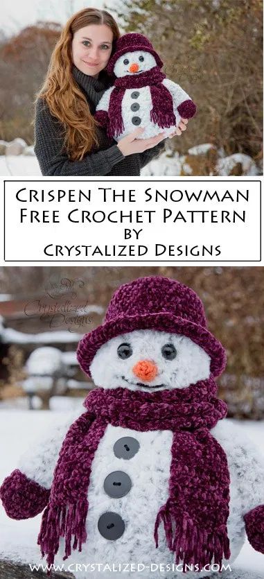 Snowman Crochet, Mittens Crochet, Crochet Holiday, Christmas Crochet Patterns Free, Crochet Snowman, Crochet Xmas, Crochet Christmas Decorations, Velvet Hat, Snowmen Patterns