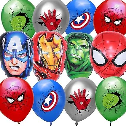 Amazon.com: 12Pack Avenger Super Hero Spider Balloons Foil And Latex Party Supplies Kids Birthday Party Decorations : Toys & Games Birthday Party Decorations Balloons, Superhero Balloons, Kids Birthday Party Decorations, Kids Birthday Party Decoration, Avengers Party, Kids Party Supplies, Kids Gift Guide, Superhero Theme, Outdoor Decorations