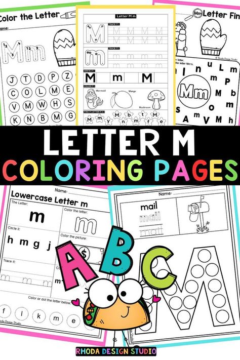 Free printable letter M worksheets are a great teaching resource for your preschool and kindergarten students. Students use the letter M coloring pages to practice coloring letters, letter recognition, letter tracing, upper and lowercase letter identification, and more. Our alphabet letter M worksheets are excellent for teaching your students letter formation, letter recognition, and practicing their handwriting. Letter M Coloring Pages Free Printable, M Words Letter Design, M Coloring Pages, Letter P Worksheets, Letter M Worksheets, Coloring Letters, Letter Identification, Free Printable Letters, Letter Tracing