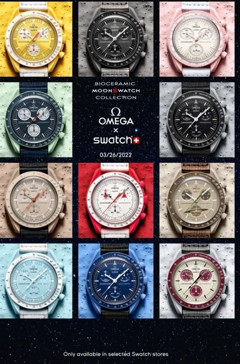 Omega X Swatch: this will be epic 🤯 Mens Watch Brands, Stylish Watches Men, Moon Watch, Trendy Watches, Premium Watches, Swatch Watch, Buy Watches, Stylish Watches, Fine Watches