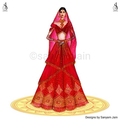 Digital Fashion Illustration, Navratri Chaniya Choli, Chaniya Choli, Fashion Illustration Sketches, Fashion Designer, Traditional Fashion, Illustration Sketches, Beautiful Fashion, Fashion Sketches