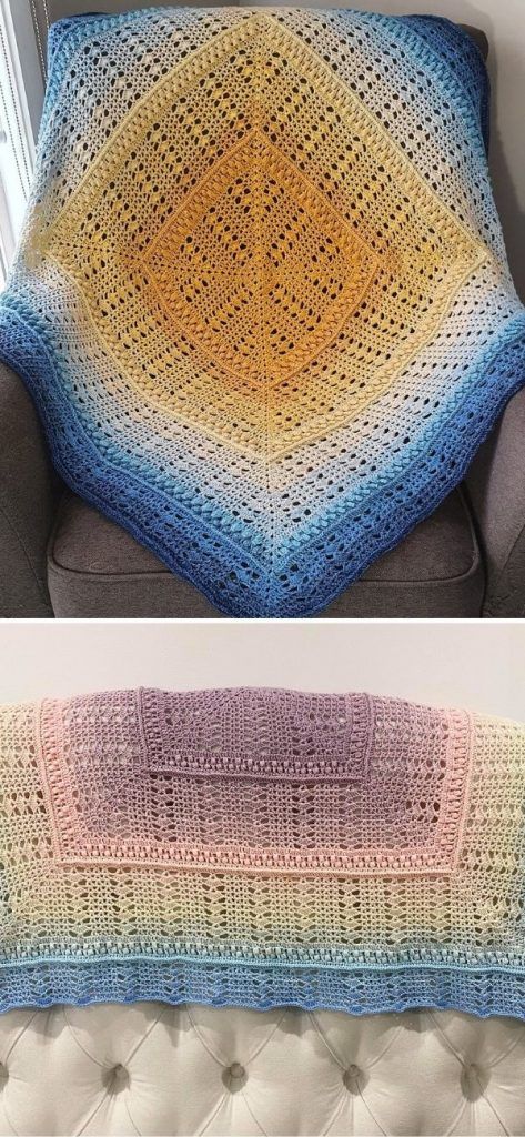 Crochet Baby Blankets, Crochet Blanket Stitch Pattern, Crochet Placemat Patterns, Crochet Square Blanket, Crochet Baby Blanket Free Pattern, Crochet Blanket Designs, Crochet Tops Free Patterns, Crochet Patterns Free Blanket, Square Crochet