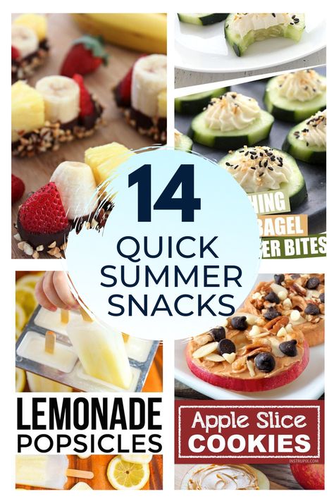 Avoid a hot kitchen, check out these quick and light snacks that'll feed your family all summer long!  #CalCasTips Summer Toddler Snacks, Fun Summer Snacks For Kids To Make, Pool Side Snacks For Kids, Snacks For A Hot Day, Quick Summer Snacks, Healthy Summer Snacks Clean Eating, Cold Summer Snacks, Summer Snacks For Party, Summer Food Kids