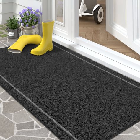 Color G Outdoor Doormat, Non Slip Front Door Mat Outdoor, Low Profile Resist Dirt Outdoor Door Mats, 24"x 36", Black - Walmart.com Door Mats Outdoor, Outdoor Floor Mats, Entry Mats, Double Front Doors, Front Door Mat, Indoor Doors, Indoor Door Mats, Front Door Mats, Kitchen Mats Floor