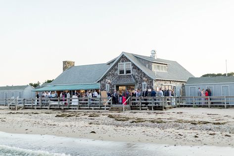 Martha's Vineyard East Chop Beach Club Wedding - Carrie House Photography Farm Bouquet, Simple Wedding Table Centerpieces, Small Country Weddings, Beach Wedding Bride, Simple Wedding Dress Casual, Rustic Wedding Gowns, Beach Club Wedding, Beach Wedding Reception, Popular Wedding Dresses