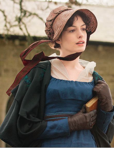 Anne Hathaway as Jane Austen in 'Becoming Jane' (2007) Jane Austen Costume, Becoming Jane, Jane Austin, Period Clothing, Regency Dress, Regency Fashion, Period Outfit, Costume Drama, Actrices Hollywood