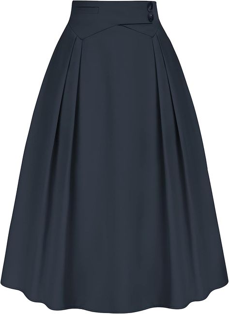 Amazon.com: KANCY KOLE Women Long Skirts with Pockets A Line Midi Skirts Casual Office Party Skirts Navy Blue XL : Clothing, Shoes & Jewelry Casual Midi Skirt, Midi Skirt Vintage, Skirts Casual, Midi Skirt Casual, Midi Skirt With Pockets, Work Skirts, Long Skirts For Women, Party Skirt, Long Skirts