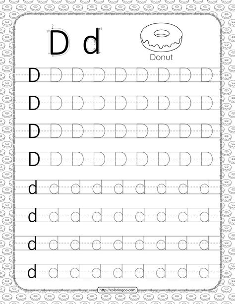 Printable Dotted Letter D Tracing Pdf Worksheet Letter D Tracing Preschool, Letter D Worksheets Kindergarten, Letter D Tracing Worksheet, D Worksheet, Tracing Letters Preschool, Letter D Worksheet, Sound Activities, Free Printable Alphabet Worksheets, Tracing Worksheets Free