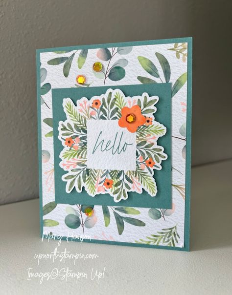 Frames & Flowers, Part 2 – Up North Stampin' Su Frames And Flowers Dsp, Frames Flowers, Card Sketches Templates, Easy Cards, Card Decoration, Hello Cards, Paper Butterfly, Frame Card, Up North