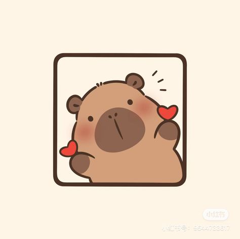 Capybara Drawing, Capybara Cute, Karakter Disney, Cute Fantasy Creatures, Art Drawings For Kids, Mini Canvas Art, Cute Wallpaper Backgrounds, Cute Doodles, Wallpaper Iphone Cute