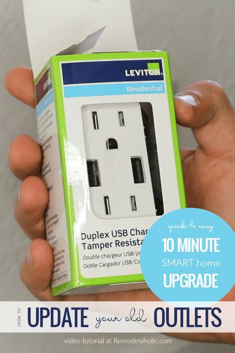 How To Update Old Outlets To A USB Charging Plug | Installing a new dual USB outlet only takes about ten minutes! Learn how easy it is to give your home this SMART update for your electronics. #remodelaholic Tech Tricks, Usb Packaging, Usb Design, Camper Remodel, Usb Outlet, Diy Electrical, Trailer Home, Christmas Break, House Decorating