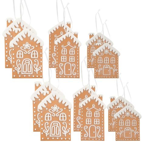 PRICES MAY VARY. SET OF 12: Receive a set of six gingerbread house shaped ornaments, 3 unique designs SWEET STYLE: Perfect for a variety of decor styles such as farmhouse, rustic, contemporary and more, also perfect for a vintage, baking or kitchen theme tree SUGARY DESIGN: Each ornament is embellished with unique “icing” designs for holiday flair COLOR: Light brown with white detailing; MATERIAL: Clay dough AuldHome CHRISTMAS: Check out AuldHome Design’s line of holiday and seasonal decor for a House Christmas Ornaments, Scandinavian Christmas Ornaments, Ginger House, Gingerbread House Christmas, Cookie Decorations, Gingerbread Christmas Tree, Gingerbread Christmas Decor, Ornament Cookies, Tree Cookies