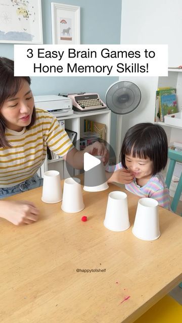 Fynn Sor | Happy Tot Shelf on Instagram: "Need some quick and fun games? I’ve got 3 ideas for you! Not only are these games entertaining, but they’re also fantastic brain workouts to hone their memory skills. And the best part? You only need pompoms and paper cups, and you can set them up in no time!

🔢 Perfect for ages 1 to 7 years old. For toddlers aged 1 to 2, simplify the task with fewer pompoms. For older kids, ramp up the difficulty by adding more pompoms!

❤️ Love these fun learning games? Let me know in the comments in your like to see more of these games!
.
.
#learningisfun #homelearning #playandlearn #braingames #memoryskillsgame #gamesforkids #kidsgames #preschoolactivities" Activities For Early Childhood Education, Paper Cup Games For Kids, Brain Game For Kids, Early Years Activities 2-3, Brain Activity Games, Lkg Activities, Memory Activities For Kids, 3 Year Old Learning Activity, Kid Games Indoor