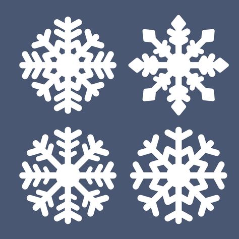 conjunto de copos de nieve blancos aislados sobre fondo gris. plantillas de nieve para elementos impresos o gráficos. ilustración vectorial plana. Frozen, Arts And Crafts, Cricut, Design, Art