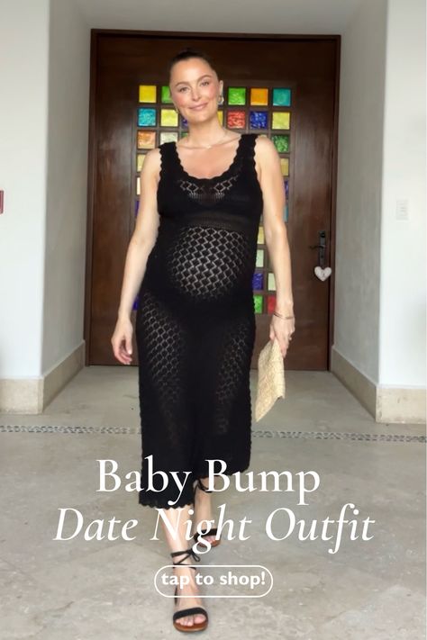 I'm loving this crocheted bodycon dress! It's bump friendly and perfect for date night or a GNO. Tap to shop! Third Trimester Workout, Sculpt Society, Night Dinner Outfit, Date Night Dress, Dinner Outfits, Date Night Dresses, Pregnancy Workout, Body Sculpting, Baby Bumps