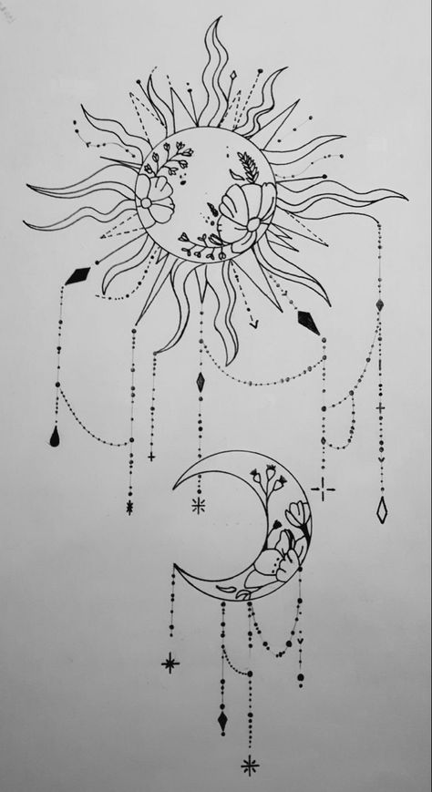 Dream Catcher Tattoo Placement, Mandala Moon Tattoo Design, Sun And Moon Tattoo Drawing, Mandala Moon Tattoo, Tattoos Simplistic, Tattoos Moon, Moon Tattoo Designs, Dope Tattoos, Simplistic Tattoos