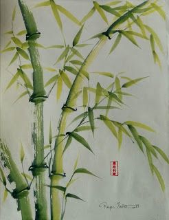 Bodhi Tree Art, Bamboo Art Painting, Watercolor Bamboo, Zen Pictures, Paper Art Sculpture, Art Chinois, Sevilla Spain, Chinese Art Painting, Fused Glass Artwork