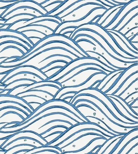 Anna French Wallpaper, Coastal Wallpaper, Anna French, Pattern Design Inspiration, Water Patterns, Waves Wallpaper, Blue Abstract Art, Sumi E, Wave Design