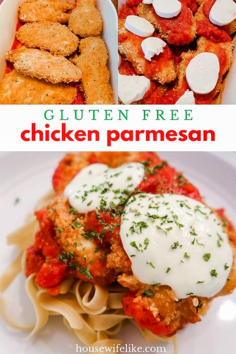 Gluten Free Chicken Parmesan - Easy, Delicious Recipe Gluten Free Chicken Parmesan, Chicken Parmesan Bake, Easy Chicken Parm, Chicken With Mozzarella, Gluten Free Fried Chicken, Best Chicken Parmesan, Chicken Parmesan Recipe Easy, Mozzarella Tomato, Chicken Milanese