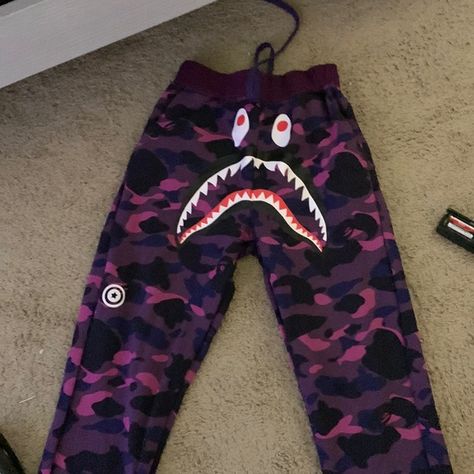 BAPE SWEATPANTS Bape Sweatpants, Purple Camo, Camo, Sweatpants, Purple, Pants, Closet, Quick Saves, Tracksuit Bottoms