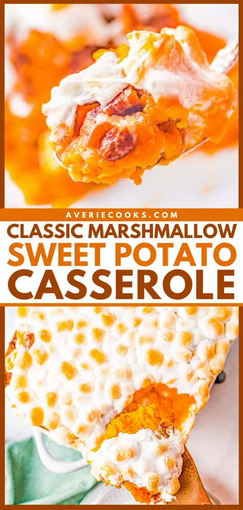 Marshmallow Sweet Potato Casserole, Marshmallow Sweet Potato, Sweet Potato Casserole With Pecans, Thanksgiving Recipes Side Dishes Easy, Sweet Potatoes With Marshmallows, Marshmallow Topping, Best Sweet Potato Casserole, Pecan Crumble, Reflect On The Year