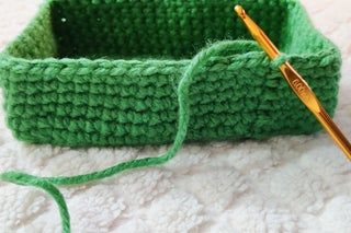 Make Your Own Rectangle Crochet Basket : 9 Steps (with Pictures) - Instructables Crochet Rectangle Basket, Crochet Storage Basket Pattern, Crochet Rectangle, Rectangle Basket, 100 Crochet Stitches, Reverse Single Crochet, Scrap Yarn Crochet, Crochet Basket Pattern Free, Crochet Storage Baskets