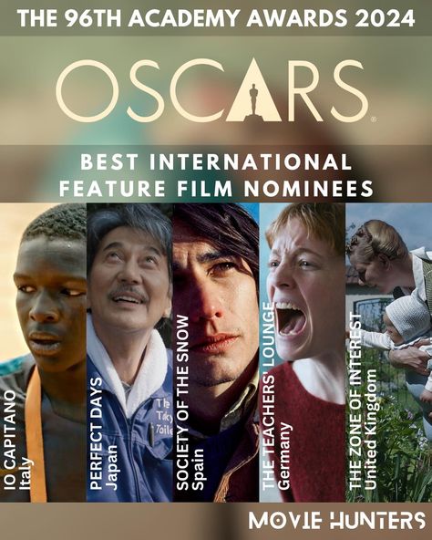 ⭐ Oscars 2024 ⭐ The 96th Academy Awards 2024 ✨Best International Feature Film Nominees✨  Io Capitano Italy Perfect Days Japan Society of the Snow Spain The Teachers’ Lounge Germany The Zone of Interest United Kingdom Who do you think will be the Winnner write in the comments⬇️ . . . #oscars #oscars2024 #academyawards #96academyawards #oscars96 #oscarsnominations #nominations #bestmovies2023 #internationalfeaturefilm #international #featurefilm #iocapitano #italy #perfectdays #japan #soci... The Zone Of Interest, Oscars 2024, Perfect Days, Teachers Lounge, Oscar Award, The Zone, Academy Awards, Award Winner, Feature Film