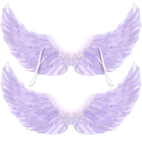 PRICES MAY VARY. What You Will Get: the package includes 2 pieces of angel feathers wings in purple, the enough quantity enables you to wear with your sisters, friend, or family together for Halloween party, or you can use one of them as backup Size Information: The size of the women's Halloween costume is about 23.62 x 13.78 inches/ 60 x 35 cm, suitable for women; Please check the size carefully before placing an order Quality Material: made of quality artificial feather, the purple costume ang Purple Angel Wings, Angel Wings Halloween, Wing Costume, Purple Costume, Purple Angel, Angel Wings Drawing, Angel Halloween Costumes, Angel Wings Costume, Cosplay Wings