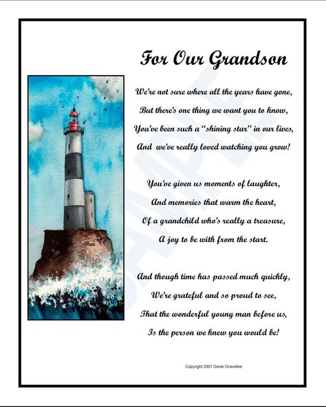 "PLEASE NOTE: THIS IS A DIGITAL DOWNLOAD. NO PHYSICAL PRODUCT WILL BE MAILED TO YOUR HOME. FOR MORE INFORMATION, PLEASE READ THE PARAGRAPH BELOW. This beautiful poem will surely touch your grandson's heart in a profound and meaningful way. it is a gift that he will come to treasure, even more as the years continue to pass. Please make note: This is a DIGITAL DOWNLOAD. After payment has been made, a file containing this poem will be sent to your email. click on the word \"download\" and the poem Poem For My Son, Brother Poems, Son Poems, Father Poems, Life Poems, Missing My Son, Daughter Poems, Poems For Him, Sons Graduation