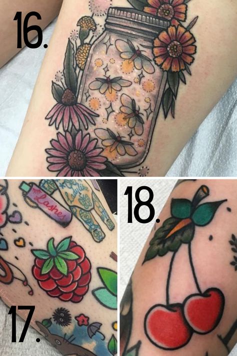 27 Tattoo Sleeve Filler Ideas for Women - tattooglee Sleeve Filler Ideas, Tattoo Sleeve Filler Ideas, Traditional Tattoo Sleeve Filler, Filler Tattoo Designs, Gap Filler Tattoo, 27 Tattoo, Sleeve Filler, Black Color Hairstyles, Tato Tradisional