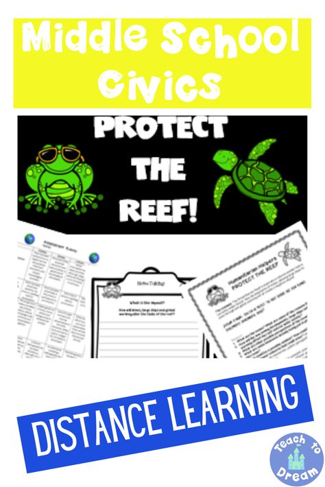 Middle School Civics and Citizenship Community Service Action Research Project, IB Aligned to Year 5, Year 6 and Year 7 Australian Curriculum but suitable for all middle school classes. Now with Google Slides.  ** PROTECT THE REEF**  Students research the impact current and proposed developments will have on The Great Barrier Reef. Through action research they will come up with possible solutions and create a model to help provide suitable alternatives and/ or possible solutions to the issues. Social Studies Projects Middle School, Social Studies Project, Middle School Social Studies, Middle School Projects, Social Studies Education, Action Research, Teaching Plan, Primary School Teacher, Primary Resources