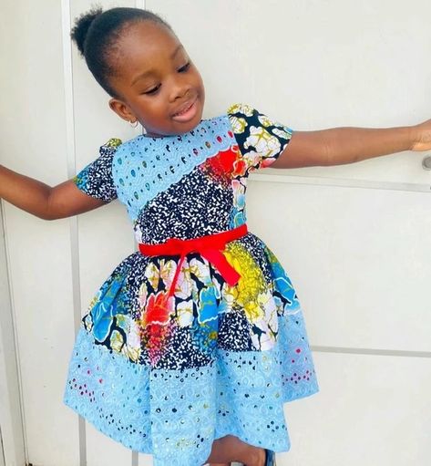 Baby Girl Ankara Gown Style, Children Ankara Gown Styles, African Kids Clothes, Ankara Styles For Kids, Baby Party Dress, 2piece Outfits, African Print Dress Ankara, African Dresses For Kids