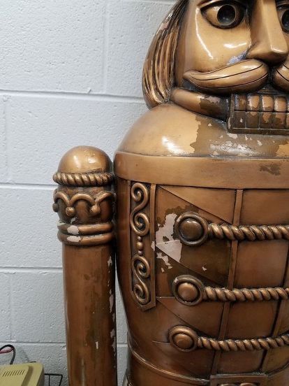 How to repaint my nutcracker | Hometalk Gel Staining Cabinets, Painted Bathroom Floors, Metal Front Door, Rub N Buff, Painting Tile Floors, Brown Roof, Blue Shutters, Staining Cabinets, Oak Kitchen Cabinets