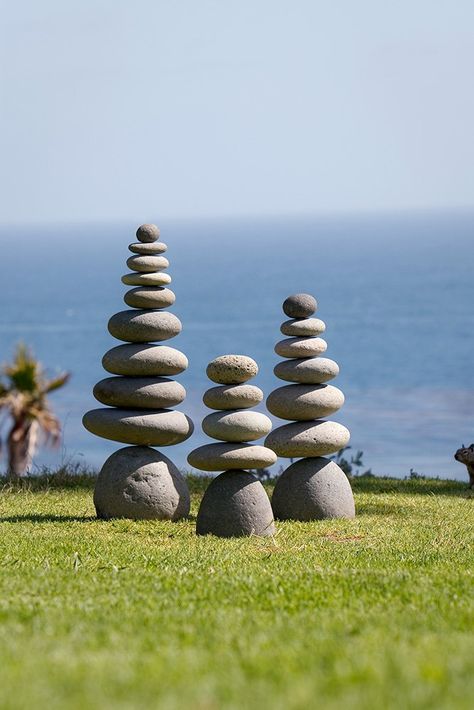 Zen Garden Statues, Zen Stone Garden, Rock Cairns Diy Garden Sculptures, Zen Garden With Crystals, Zen Rocks Stacked Stones, Buddha Zen Garden Mini, Bali Stone Sculptures, Rock Cairn, Stone Cairns