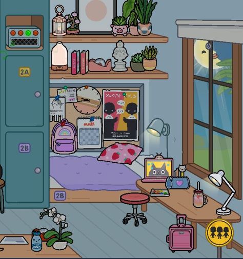 Toca Boca University Dorm Ideas, Toca Ideas, University Dorm, Wallpaper Tumblr Lockscreen, Toka Boka, University Dorms, Free House Design, Bedroom Drawing, Adorable Homes Game