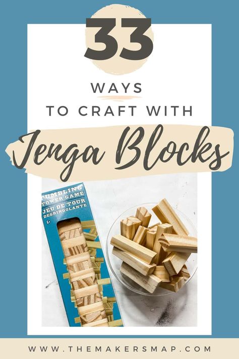 33 Jenga Block Crafts DIY Dollar Tree - Year round and holiday DIY Crafts With Jenga Blocks, Jenga Block Crafts Diy, Jenga Block Crafts, Jenga Diy, Jenga Blocks, Wood Projects For Kids, Wood Block Crafts, Dollar Store Diy Projects, Diy Blocks