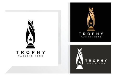 Award Logo Design Inspiration, Championship Logo Design, Awards Logo Design Inspiration, Trophy Logo Design, Award Design Graphics, Award Logo Design, Success Logo Design, Trophy Logo, Award Logo