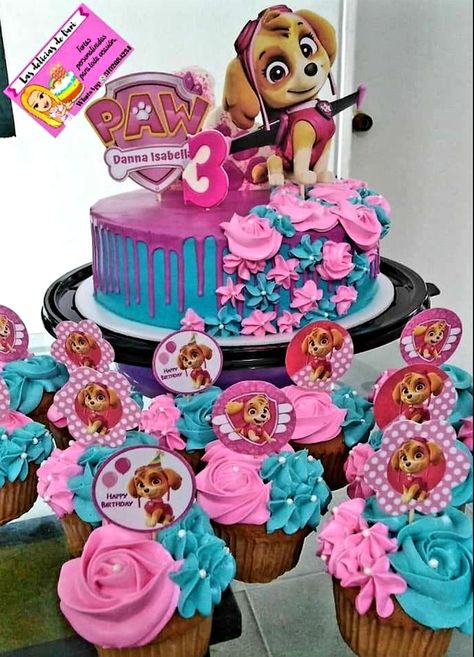 Paw Patrol Sky Cupcakes, Paw Patrol Cupcakes Skye, Skye 3rd Birthday, Sky Paw Patrol Cupcakes, Paw Patrol Cupcakes Girl, Skye Paw Patrol Cupcakes, Skye Cupcakes, Sky Paw Patrol Birthday Cake, Sky Birthday Party Paw Patrol