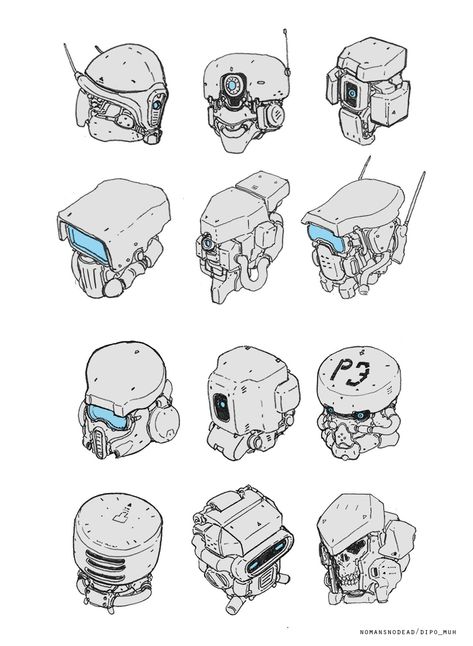 Robot Head Drawing, Heads Drawing, Simple Robot, Robot Head, Robot Design Sketch, Robot Sketch, Helmet Concept, Robot Parts, Head Drawing