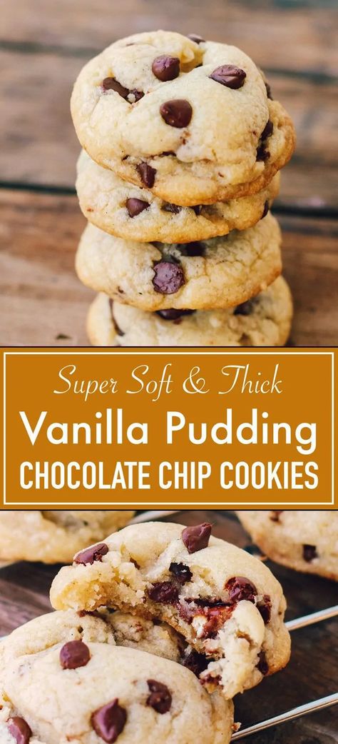 Pudding Chocolate Chip Cookies, Chocolate Chip Pudding, Chocolate Chip Granola Bars, Chocolate Chip Pudding Cookies, Pudding Cookies, Vanilla Flavor, Chewy Chocolate Chip, Chewy Chocolate Chip Cookies, Keto Cookies