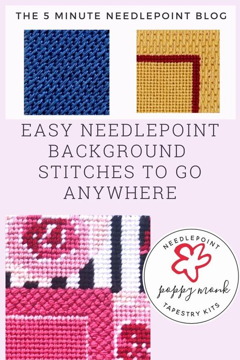 Needlepoint Open Background Stitches, Needlepoint Stitches Background, Needlepoint Stitches For Small Spaces, Needlepoint Borders Patterns, Background Stitches Needlepoint, Needlepoint Border Stitches, Needlepoint Stitches Tutorials, Free Needlepoint Patterns, Needlepoint Lettering