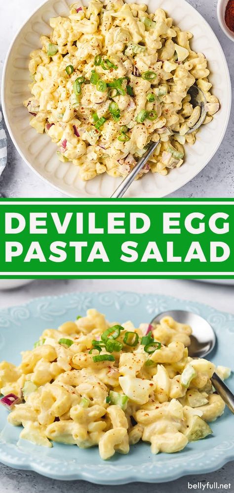 Easter Pasta Salad, Salad With Macaroni, Deviled Egg Pasta Salad Recipe, Deviled Egg Pasta Salad, Egg Pasta Salad, Egg Macaroni Salad, Quick Easy Side Dishes, Balsamic Pasta, Macaroni Noodles