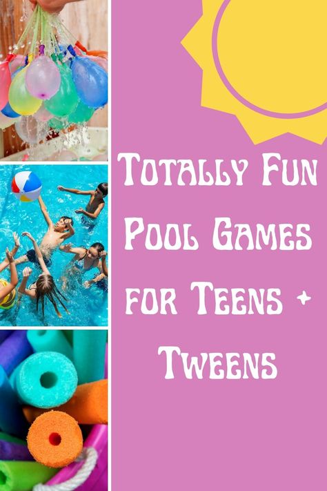 Pool Games For Teens, Teenage Pool Party, Teen Pool Parties, Hotel Pool Party, Pool Party Activities, Party Games For Teens, Fun Pool Games, Beach Party Games, Summer Party Games