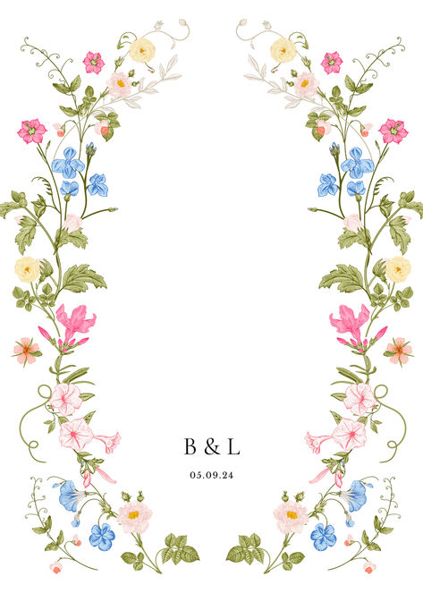 Bunga Rampai Ideas, Kids Name Art, Watercolor Floral Border, Wedding Initials Logo, Wedding Background Wallpaper, Eid Card Designs, Watercolor Flower Background, Digital Invitations Wedding, Floral Png