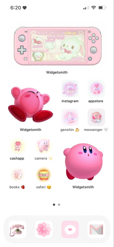 Cute Kirby Widgets, Kirby App Icons Safari, Kirby Medium Widget, Kirby Widgets Small, Kirby Flip Phone Template, Kirby Iphone Layout, Nintendo Wii Widgets, Kirby Nintendo Wallpaper, Y2k Kirby Wallpaper