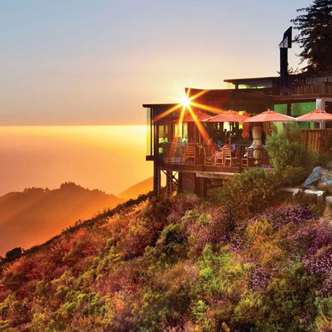 Restaurants have long been setting tables in locales with dramatic views, but often the food has paled in comparison. Whether you crave rough-edged mountains or deep ocean views, a glitzy skyscraper scene or a secluded retreat, these restaurants offer mesmerizing views with menus worthy of the scenery. | via Travel + Leisure Post Ranch Inn, Stunning Hotels, Eco Hotel, Romantic Hotel, Big Sur California, Kings Of Leon, East River, California Travel Road Trips, Pacific Coast Highway