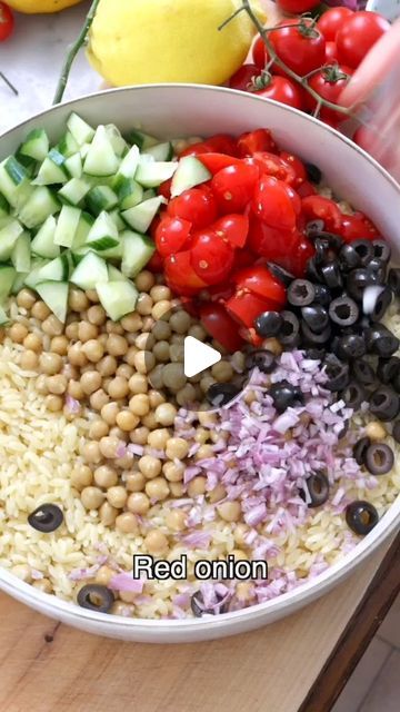 Nico Pallotta on Instagram: "Easy Orzo Chickpea Salad  ⭐️ Get Recipe: https://theplantbasedschool.com/orzo-salad/  Orzo salad is a quick and easy solution for a tasty, satisfying, and healthy meal. You can make it with fresh vegetables, chickpeas, and a zesty mustard dressing.  It’s an excellent recipe for meal prep, picnics, and summer cookouts, perfect as a main meal or side dish.  ⭐️ Ingredients FOR THE SALAD 1½ cups (225 grams) orzo pasta or ½ pound 1 can (15 oz) (230 grams) chickpeas or 1½ cups cooked chickpeas 1½ cups (240 grams) cherry tomatoes quartered 1½ cups (210 grams) cucumber diced ½ cup (60 grams) olives sliced ⅓ cup (30 grams) red onion chopped ⅓ cup (10 grams) parsley chopped 2 ounces (60 grams) feta  FOR THE DRESSING 4 tablespoons (55 grams) extra virgin olive oil 2 table Orzo Chickpea Salad, Orzo Chickpea, Salad Orzo, Easy Orzo, Cooked Chickpeas, Mediterranean Salad, Orzo Salad, Summer Cookouts, Mustard Dressing