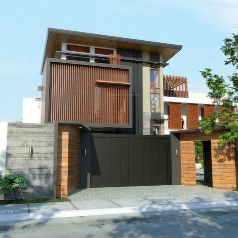 This is a 2-Storey Vacation House with open ground floor design.. 3-Bedroom on 2nd Floor, Office, Music Studio and Entertainment Room.. Gym on Roof Deck and garden roof House Design With Roof Deck, Ground Floor Design, Floor Garden, Garden Roof, 3 Storey House Design, 3 Storey House, Floor Office, Room Gym, Lovely Family