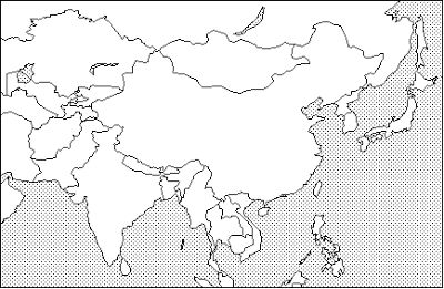 This blank map shows most of Asia, including India, China, China, and most of Southeast Asia. #asia #map Blank Map Of Asia, South East Asia Map, South Asia Map, East Asia Map, Asian Maps, Pacific Map, Central America Map, Blank World Map, Iraq Map